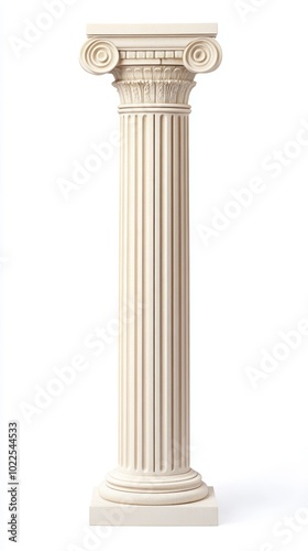 Classic white ancient greek column isolated on white background photo