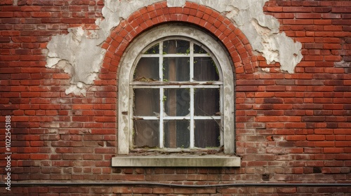 brown brick wall window