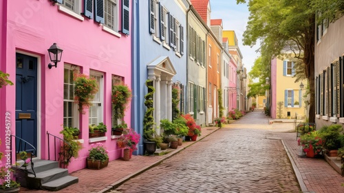 street pink houses