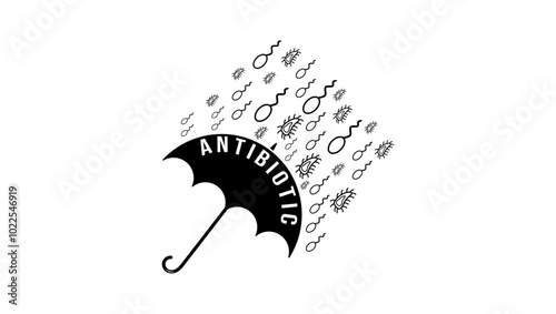 antibiotic symbol, black isolated silhouette