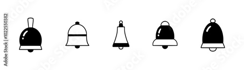 Sleek Notification Bell Icons for Mobile and Web Applications – Featuring Missed Alerts, Vibrate Mode, and Event Reminders