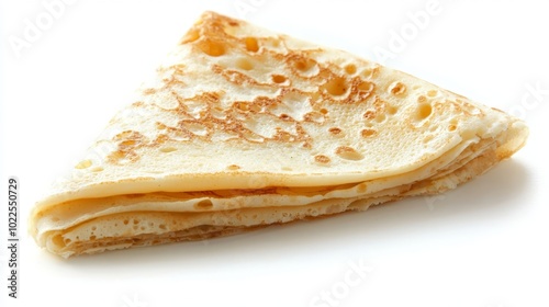 folded fresh french crepe pancakes isolated on white background