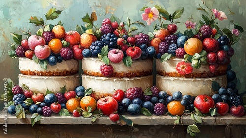 Fruit-Topped Cakes: A Still Life Masterpiece