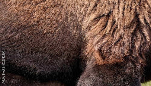 Wallpaper Mural Close-up Texture of a Bison's Fur. Rich Brown Hues and Thick Woolly Coat Captured in Stunning Detail Torontodigital.ca