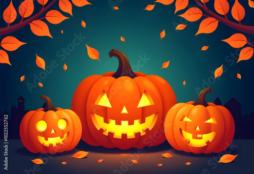 Wallpaper Mural halloween pumpkin background Torontodigital.ca