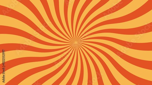 4k moving red and yellow spiral sunburst pattern background