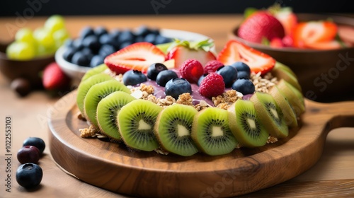 granola fruit in kitchen photo