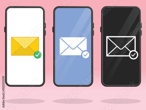 Smartphone Email Check Mark Unopened Mail