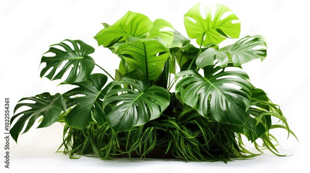 leaves tropical plant on white leaves tropical plant on white