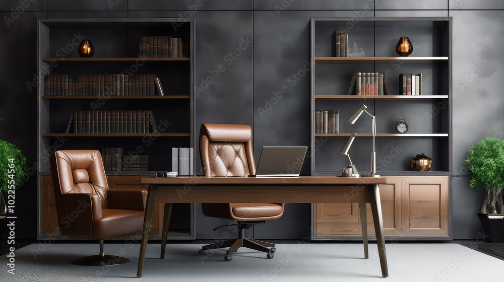 Fototapeta premium leather executive office background