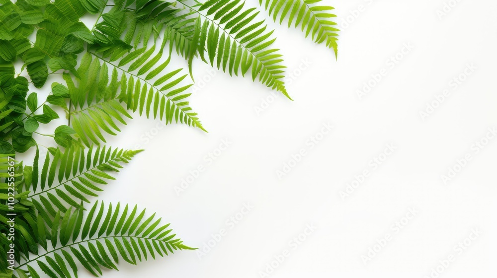 foliage white background with plants