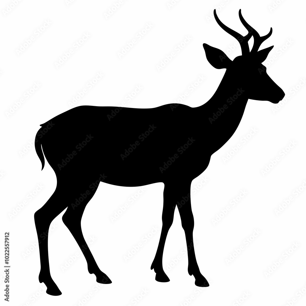 Obraz premium antelope-silhouette-vector-white-background