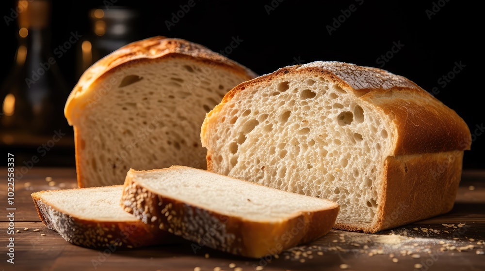 golden rustic white bread sliced golden rustic white bread sliced