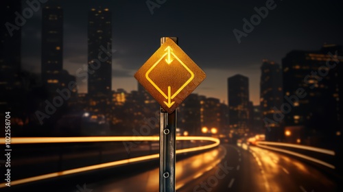 lights road sign arrow