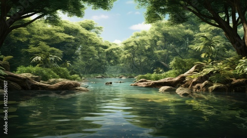 tranquility water ecosystem photo