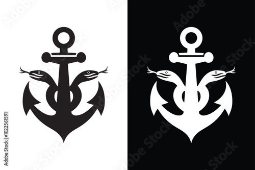 Anchor Icon Balance in Black and White Contrast.