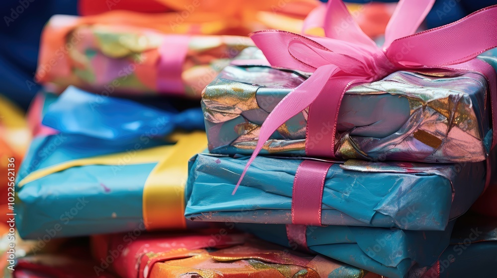 Fototapeta premium ribbons birthday texture