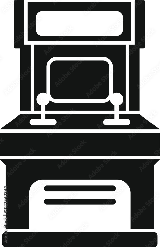 This vector illustration features a retro arcade game machine, perfect for designs related to gaming, nostalgia, and entertainment This vector illustration features a retro arcade game machine, perfect for designs related to gaming, nostalgia, and entertainment