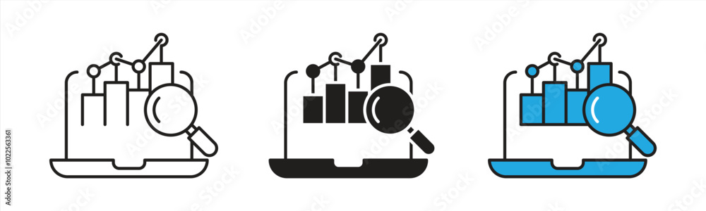 data monitoring icon set. containing data analysis, growth, infographic, statistic, business icon. vector illustration data monitoring icon set. containing data analysis, growth, infographic, statistic, business icon. vector illustration