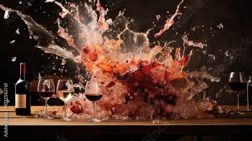 messy wine explosion