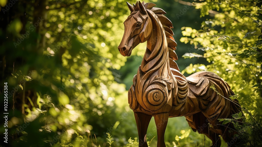 intricate wooden horse intricate wooden horse