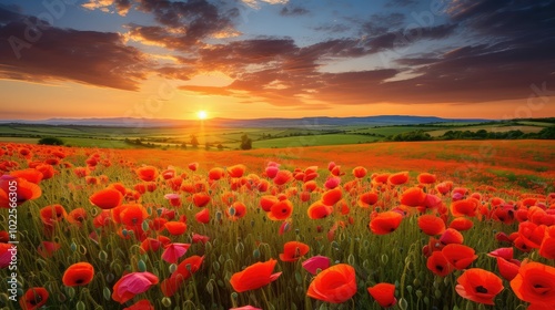 vibrant red landscape