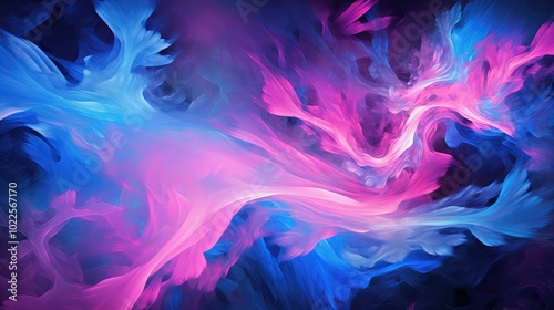 swirling blue and pink neon