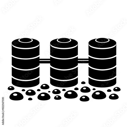 Vector illustration, logo, septic tank icon. Isolated on a white background.