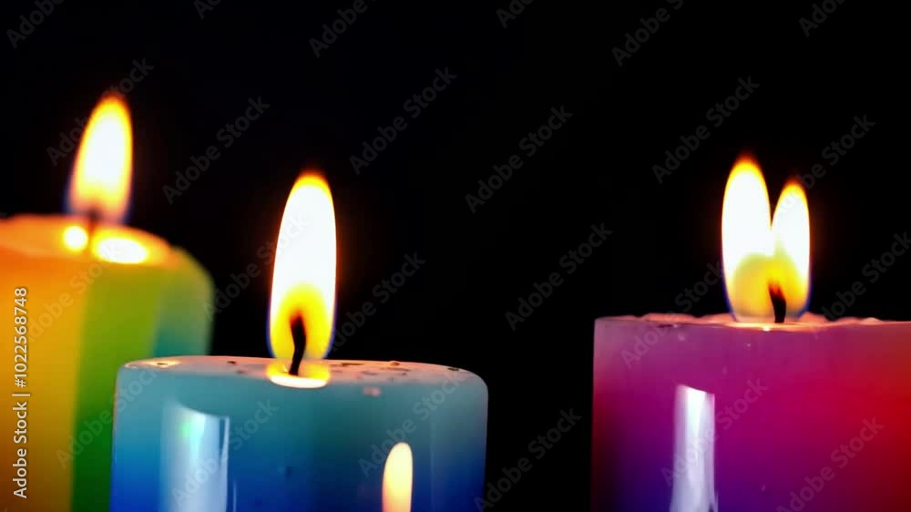 Rainbow candels on black background Generative AI Rainbow candels on black background Generative AI