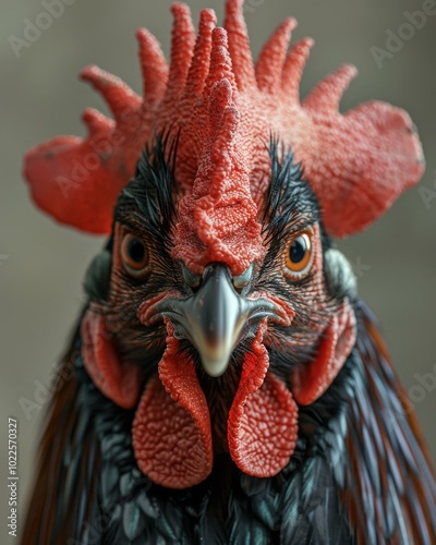 Wallpaper Mural Close-up of a rooster's head. AI. Torontodigital.ca