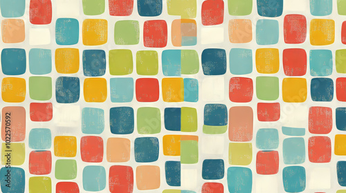 This pattern is a fun, groovy design with colorful checks, perfect for fabrics, wallpaper, or printing. It has a retro 60s or 70s vibe, like something you'd see on a hippie poster.