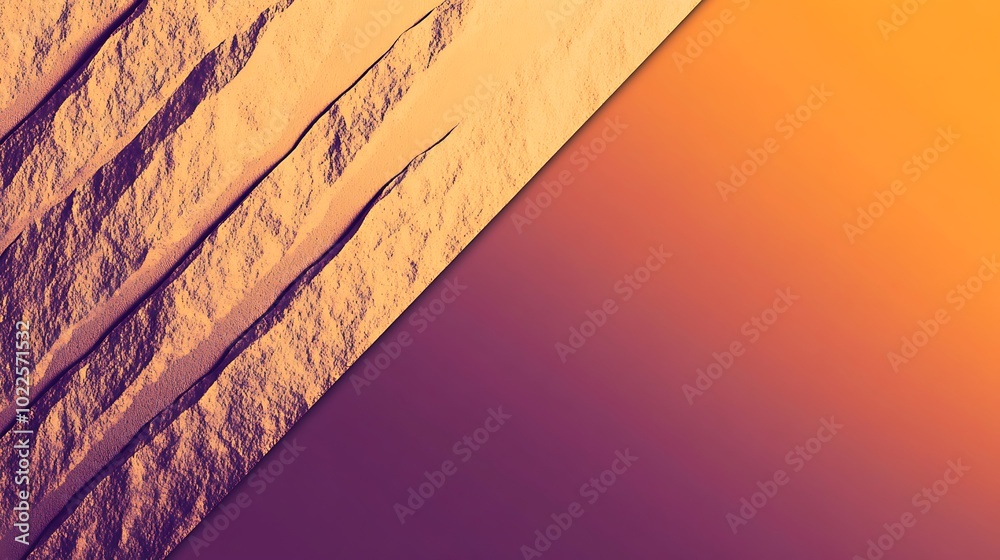 Fototapeta premium Abstract background with textured lines and gradient colors in orange and purple hues.