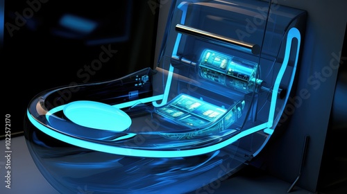 dual toilet blue water
