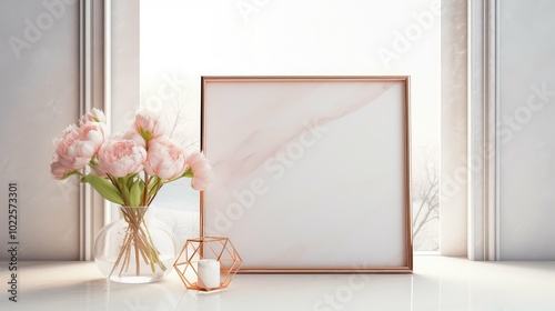 sophisticated rose gold geometric frame