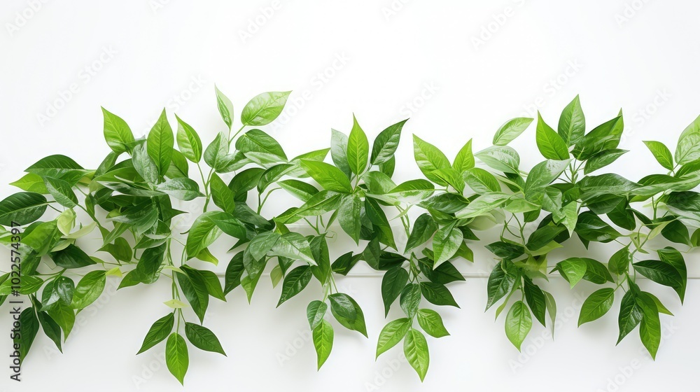 wall green leaves on white wall green leaves on white