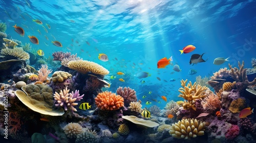 Wallpaper Mural fish blue world Torontodigital.ca