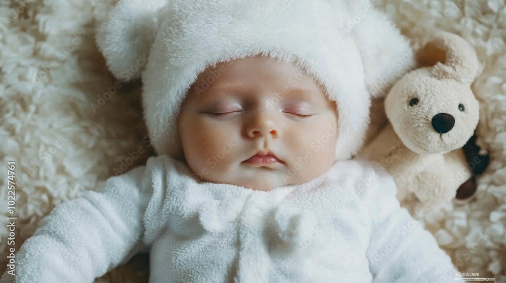 Adorable Baby in Cozy Setting with Cute Toy Adorable Baby in Cozy Setting with Cute Toy