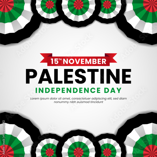 Realistic Waving Palestine Flag for independence day and save gaza