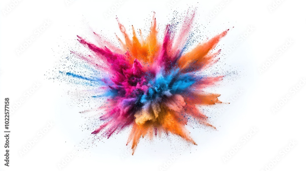 A vibrant explosion of colorful powder creating a dynamic and artistic visual effect. A vibrant explosion of colorful powder creating a dynamic and artistic visual effect.