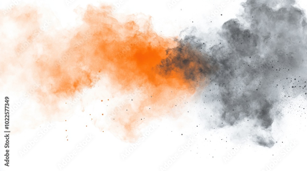 Abstract smoke effect in orange and gray tones, suitable for backgrounds or artistic designs.