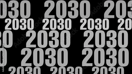 Black background brings annual celebration of 2030 with bold, festive design and futuristic symbolism