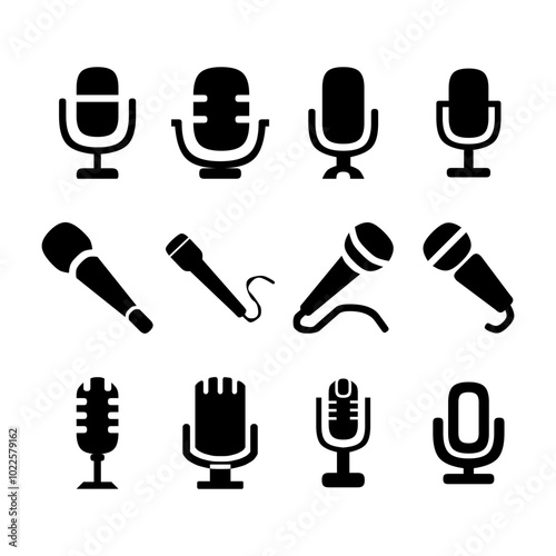 michrophone vector icon. michrophone sign on white background.