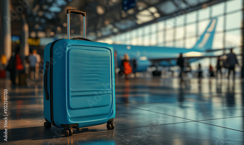 Modern Travel Luggage at Airport Terminal