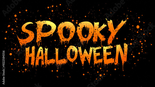 Editable text design for Halloween with text "SPOOKY HALLOWEEN", perfect for creating spooky effects.