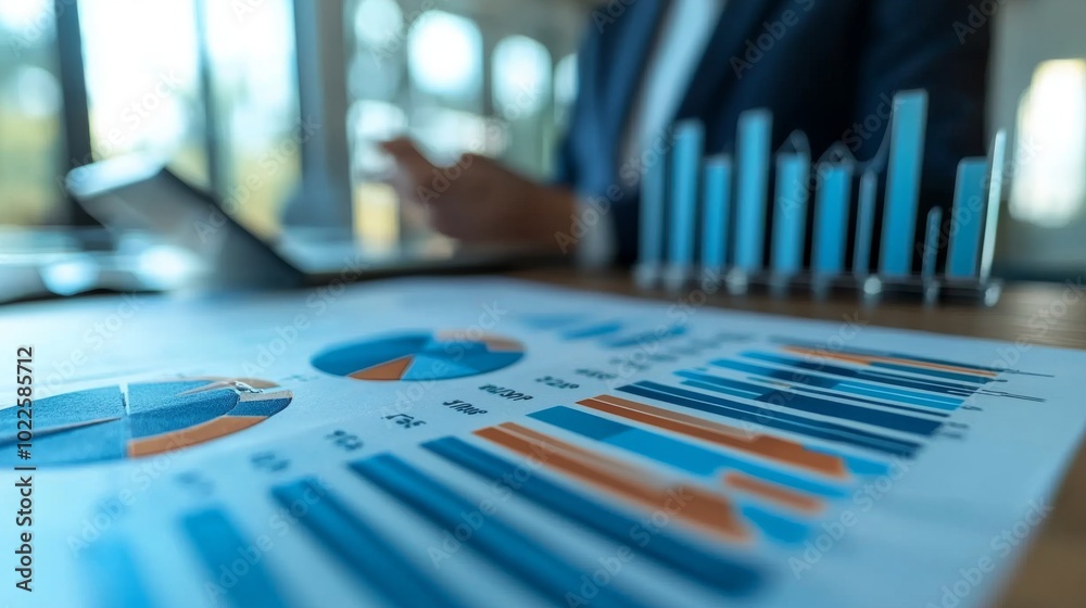 A professional giving a presentation with charts and graphs in a boardroom A professional giving a presentation with charts and graphs in a boardroom