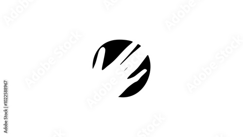 Yawning emblem , black isolated silhouette