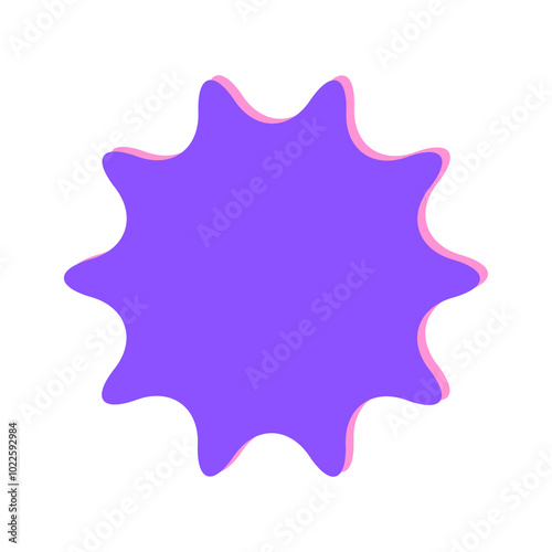 Blank badge sticker label with purple color, element for decoration, PNG format file