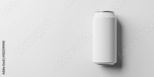 A plain white beer can, isolated