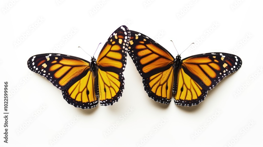 Naklejka premium Two Monarch Butterflies