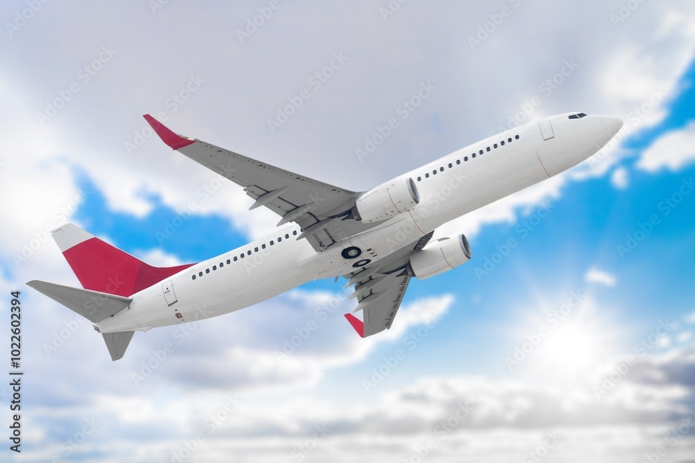 Obraz premium Modern big Airplane in sky background.